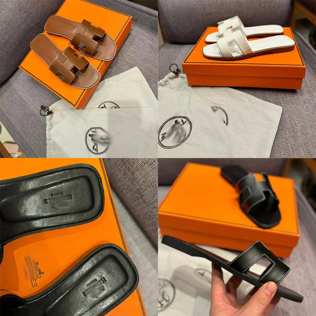 'HRMS' Sandal (White/Black/Brown)