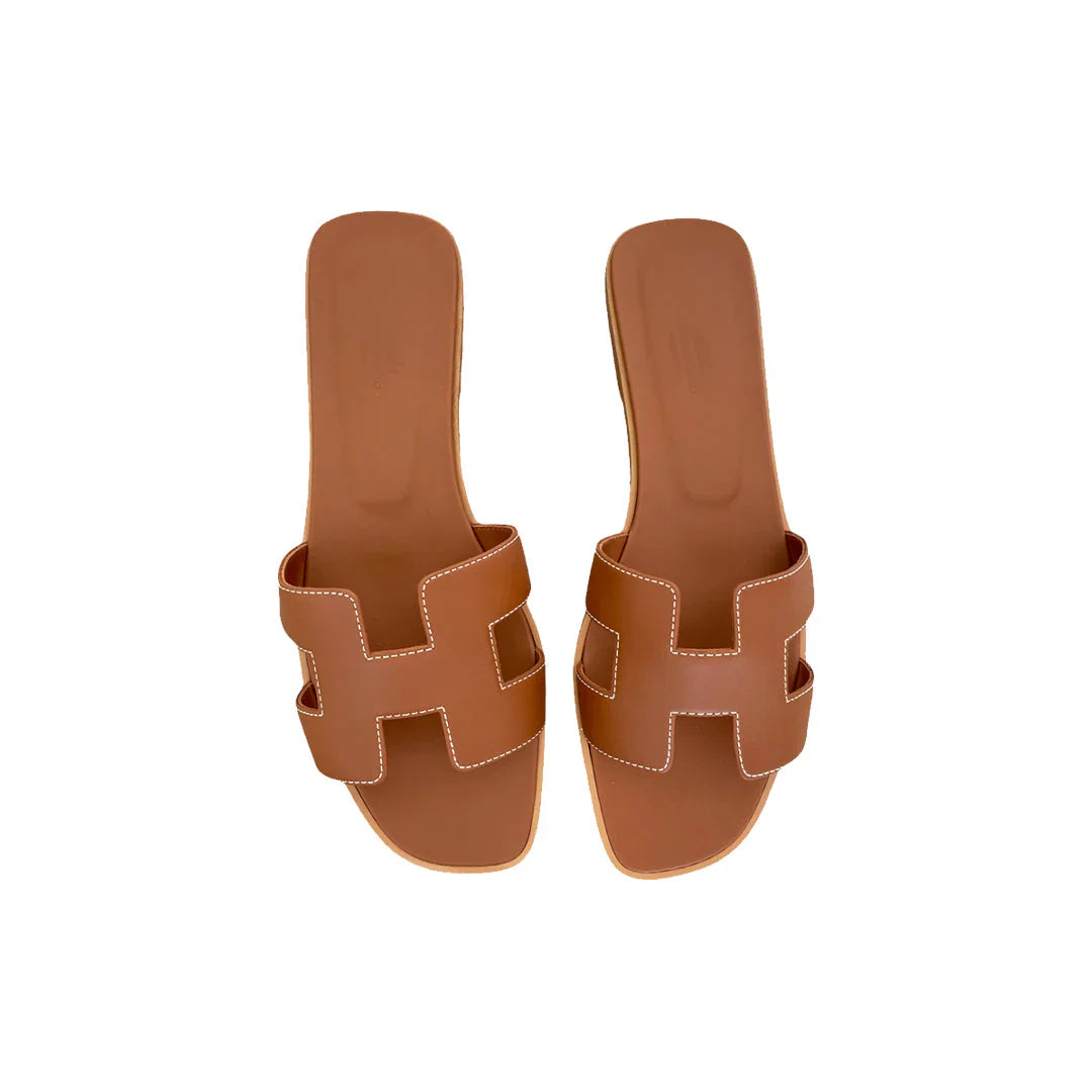 'HRMS' Sandal (White/Black/Brown)